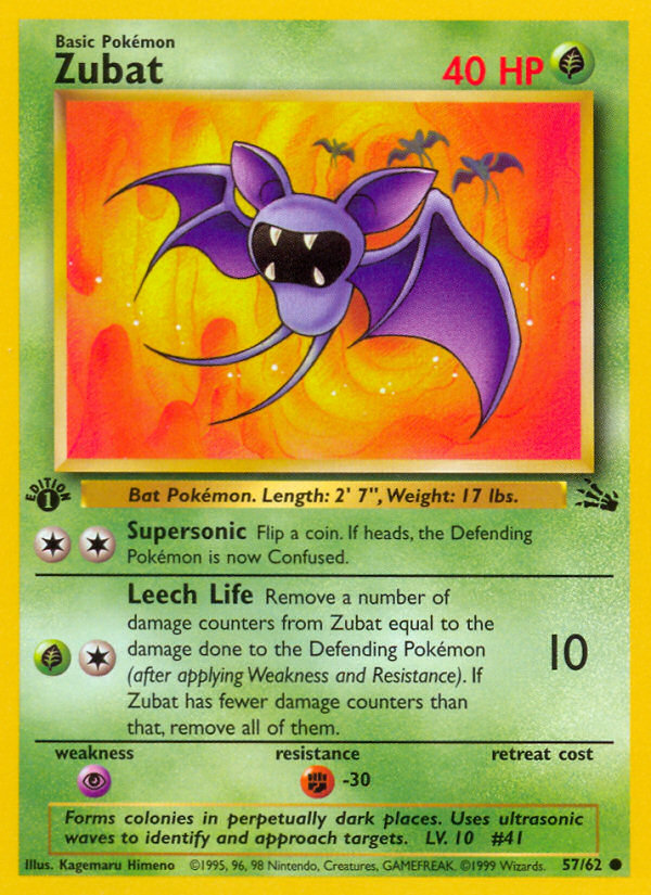 Zubat (57/62) [Fossil 1st Edition] | Deep Dive Games St. Marys