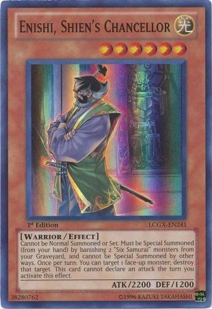 Enishi, Shien's Chancellor [LCGX-EN241] Super Rare | Deep Dive Games St. Marys