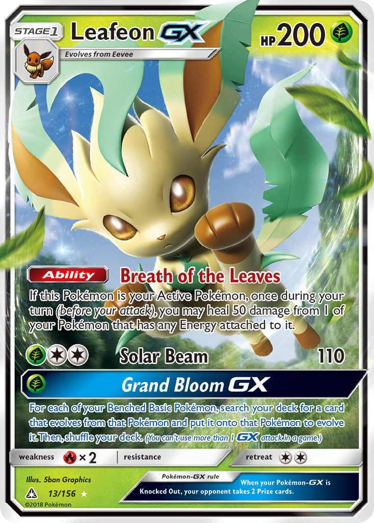 Leafeon GX (13/156) [Sun & Moon: Ultra Prism] | Deep Dive Games St. Marys