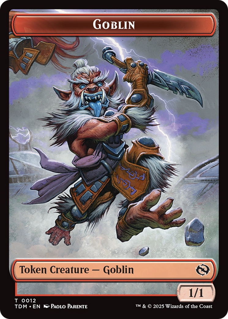 Goblin // Warrior Double-Sided Token [Tarkir: Dragonstorm Tokens] | Deep Dive Games St. Marys