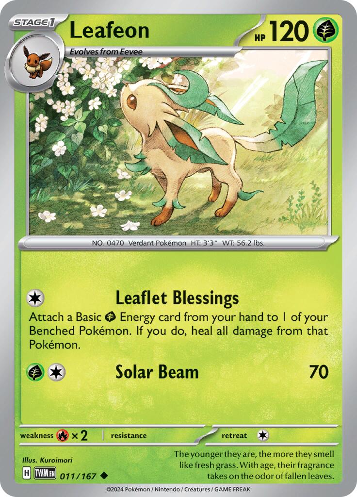 Leafeon (011/167) [Scarlet & Violet: Twilight Masquerade] | Deep Dive Games St. Marys