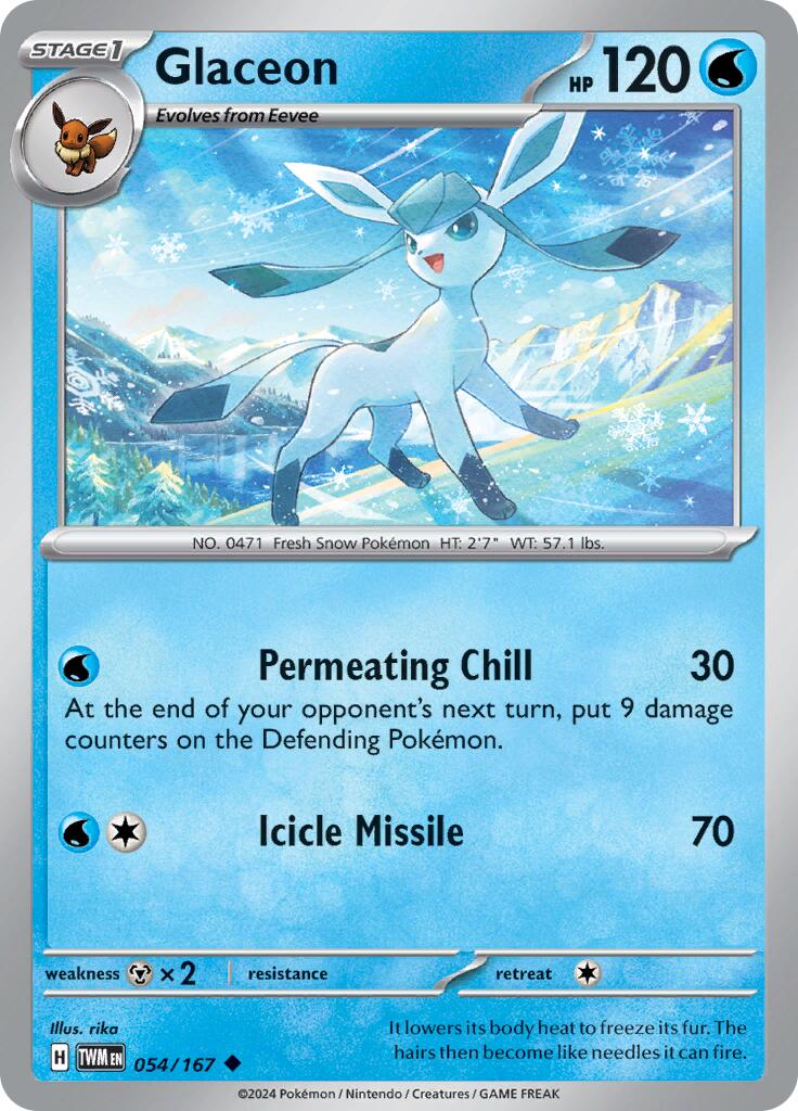 Glaceon (054/167) [Scarlet & Violet: Twilight Masquerade] | Deep Dive Games St. Marys