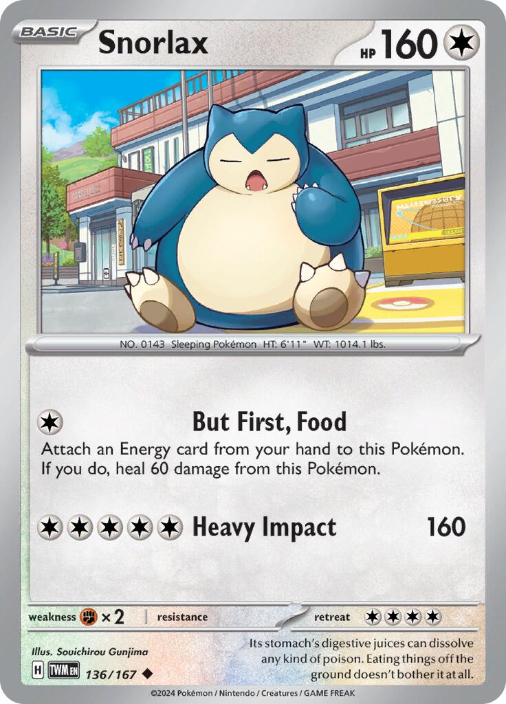 Snorlax (136/167) [Scarlet & Violet: Twilight Masquerade] | Deep Dive Games St. Marys