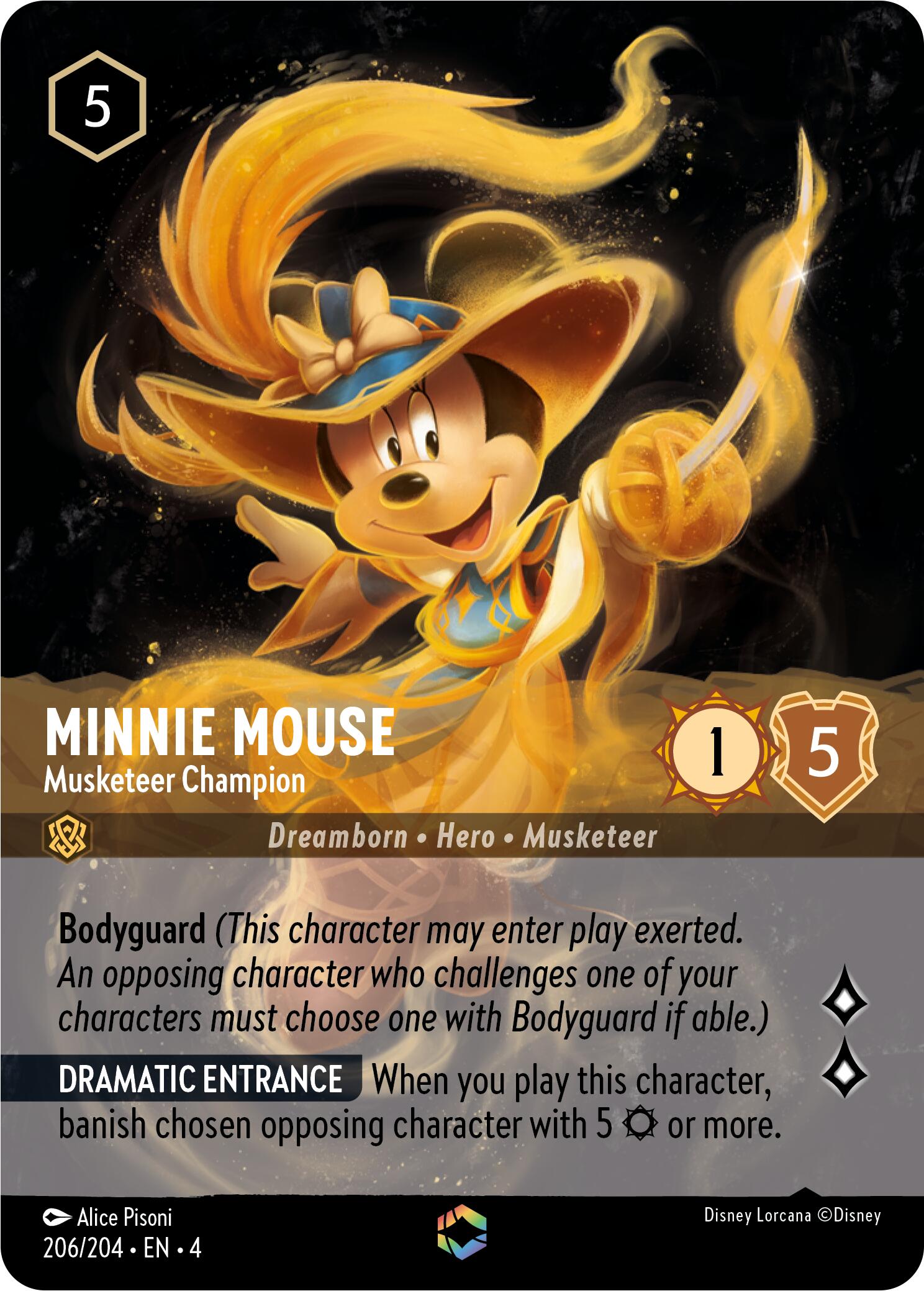 Minnie Mouse - Musketeer Champion (Enchanted) (206/204) [Ursula's Return] | Deep Dive Games St. Marys