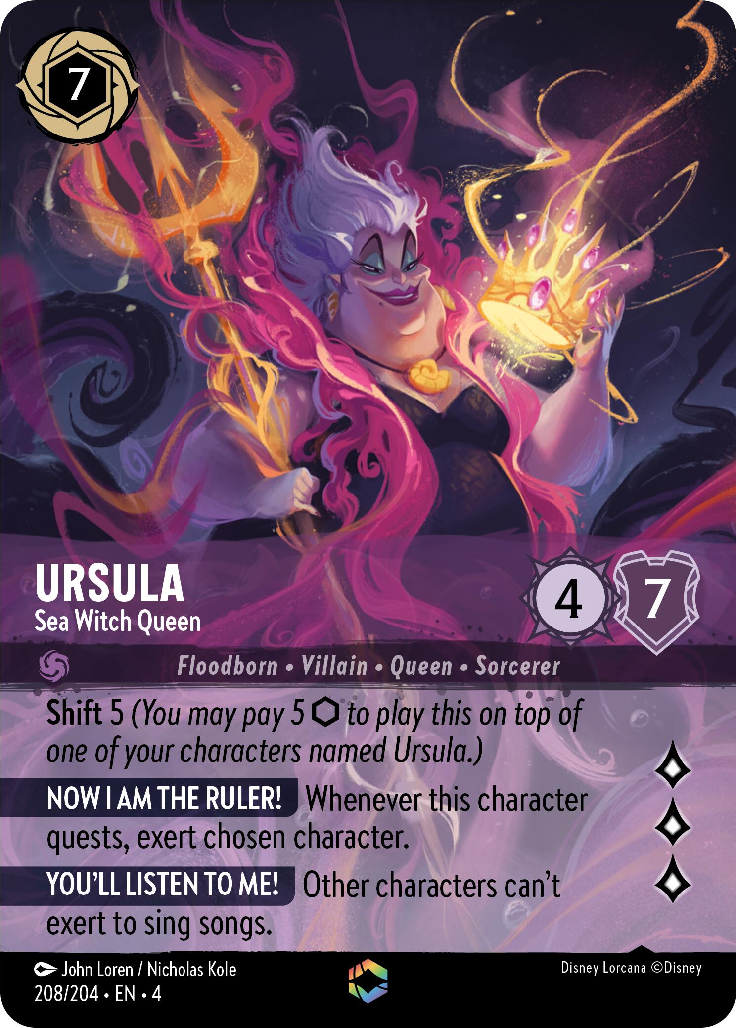 Ursula - Sea Witch Queen (Enchanted) (208/204) [Ursula's Return] | Deep Dive Games St. Marys