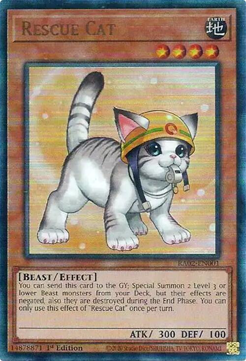 Rescue Cat (Alternate Art) (PUR) [RA02-EN001] Prismatic Ultimate Rare | Deep Dive Games St. Marys