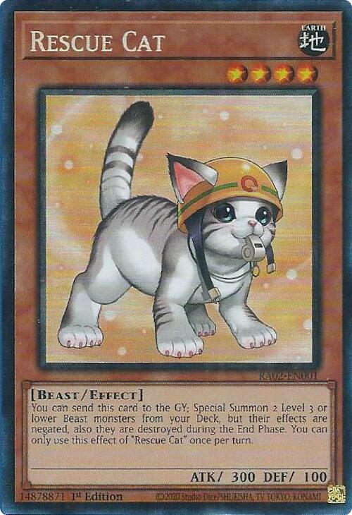 Rescue Cat (Alternate Art) (PCR) [RA02-EN001] Prismatic Collector's Rare | Deep Dive Games St. Marys