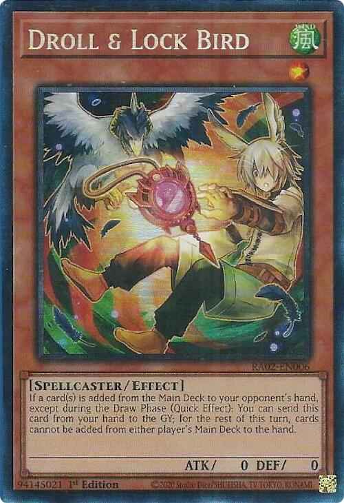 Droll & Lock Bird (Alternate Art) (PCR) [RA02-EN006] Prismatic Collector's Rare | Deep Dive Games St. Marys