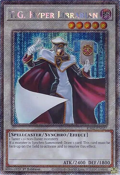 T.G. Hyper Librarian (Platinum Secret Rare) [RA02-EN027] Platinum Secret Rare | Deep Dive Games St. Marys