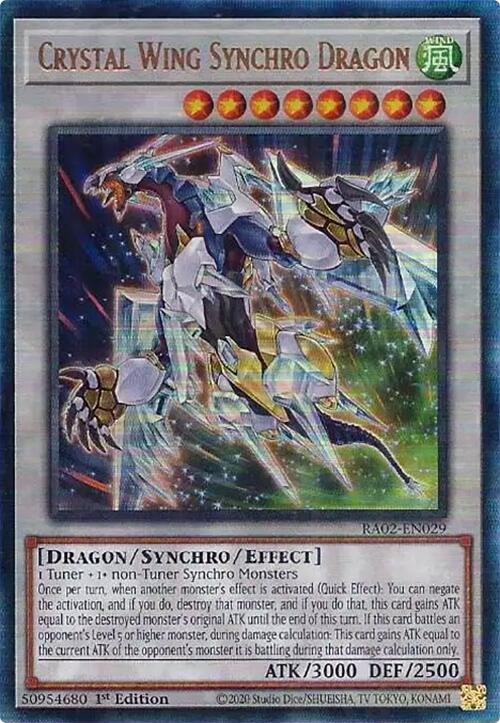 Crystal Wing Synchro Dragon (PUR) [RA02-EN029] Prismatic Ultimate Rare | Deep Dive Games St. Marys