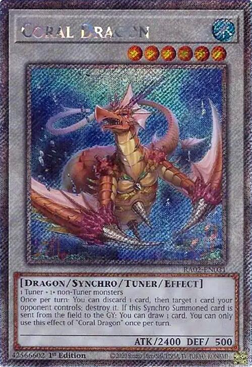 Coral Dragon (Platinum Secret Rare) [RA02-EN031] Platinum Secret Rare | Deep Dive Games St. Marys