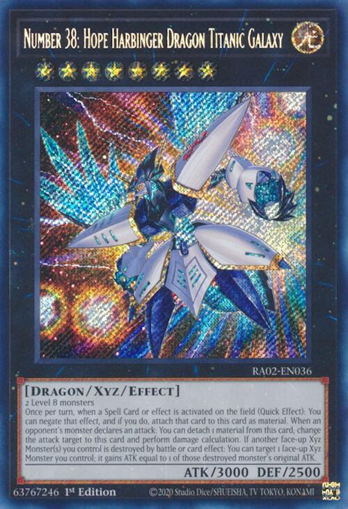 Number 38: Hope Harbinger Dragon Titanic Galaxy (Secret Rare) [RA02-EN036] Secret Rare | Deep Dive Games St. Marys