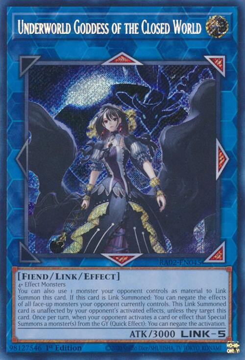 Underworld Goddess of the Closed World (Secret Rare) [RA02-EN045] Secret Rare | Deep Dive Games St. Marys