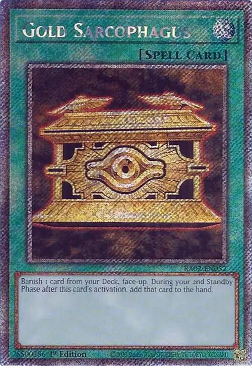 Gold Sarcophagus (Platinum Secret Rare) [RA02-EN052] Platinum Secret Rare | Deep Dive Games St. Marys