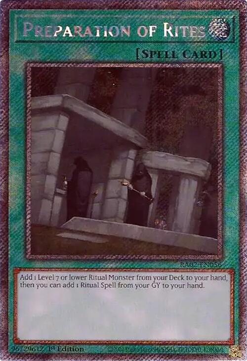 Preparation of Rites (Platinum Secret Rare) [RA02-EN056] Platinum Secret Rare | Deep Dive Games St. Marys