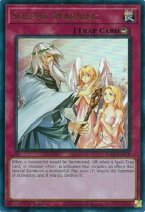 Solemn Warning (UR) [RA02-EN078] Ultra Rare | Deep Dive Games St. Marys