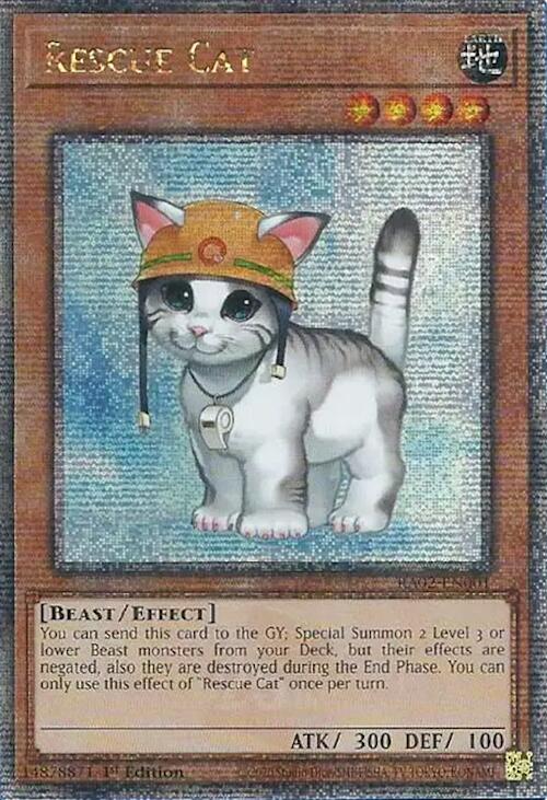 Rescue Cat (Quarter Century Secret Rare) [RA02-EN001] Quarter Century Secret Rare | Deep Dive Games St. Marys