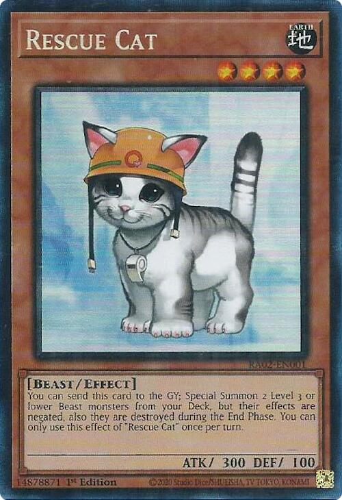 Rescue Cat (PCR) [RA02-EN001] Prismatic Collector's Rare | Deep Dive Games St. Marys