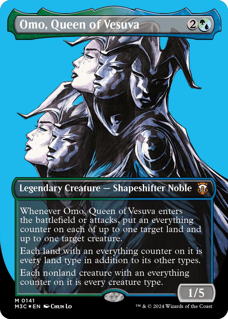 Omo, Queen of Vesuva (Borderless) (Ripple Foil) [Modern Horizons 3 Commander] | Deep Dive Games St. Marys
