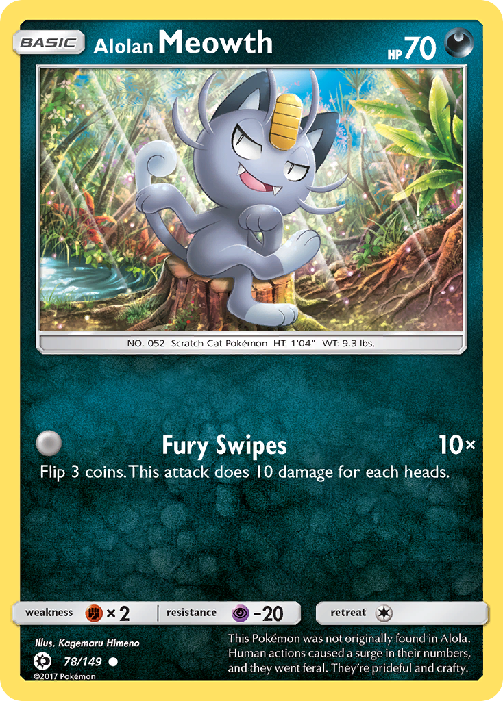 Alolan Meowth (78/149) [Sun & Moon: Base Set] | Deep Dive Games St. Marys