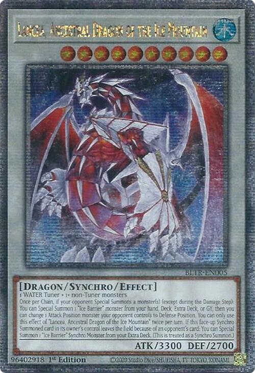 Lancea, Ancestral Dragon of the Ice Mountain (Quarter Century Secret Rare) [BLTR-EN005] Quarter Century Secret Rare | Deep Dive Games St. Marys