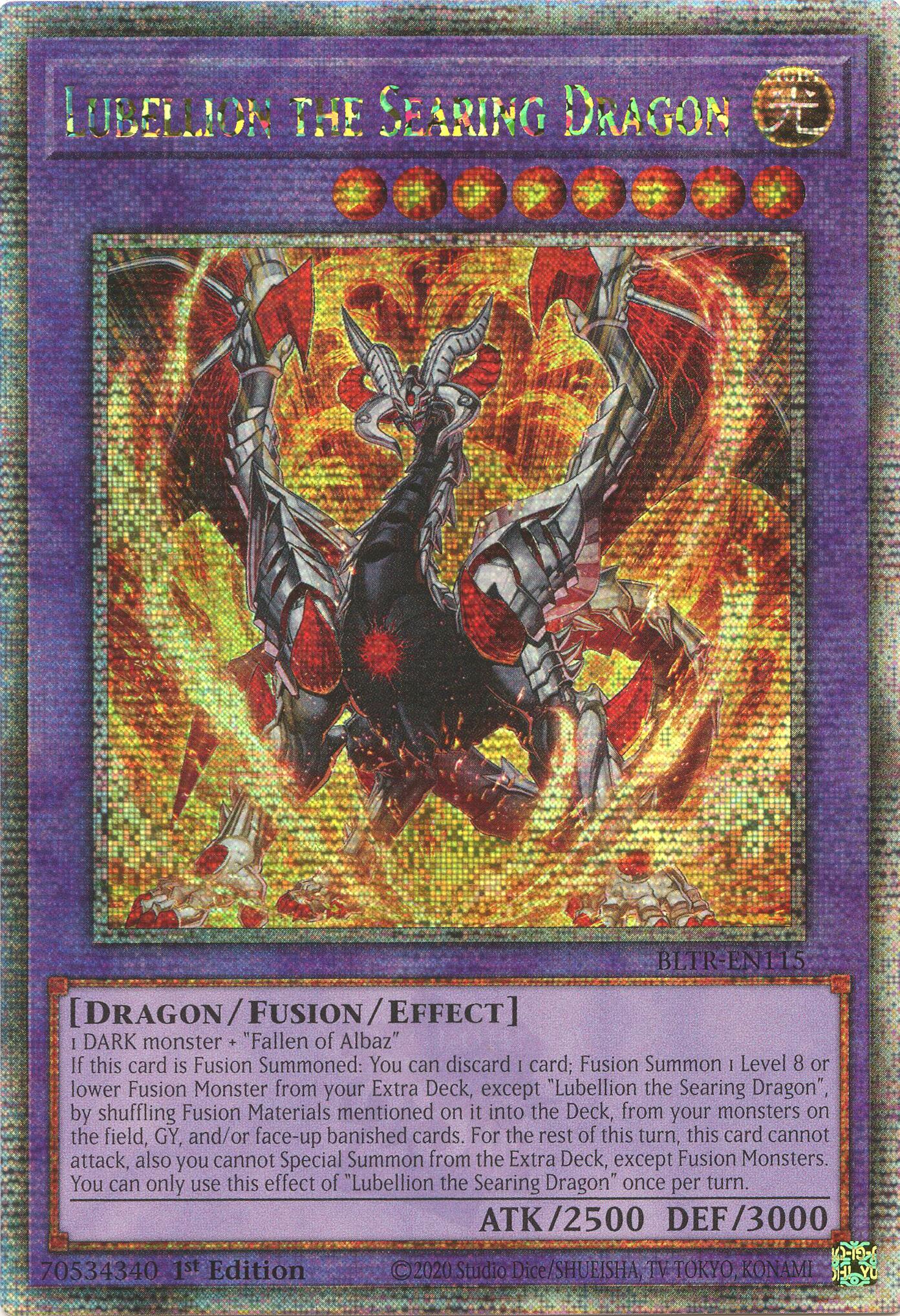 Lubellion the Searing Dragon (Quarter Century Secret Rare) [BLTR-EN115] Quarter Century Secret Rare | Deep Dive Games St. Marys