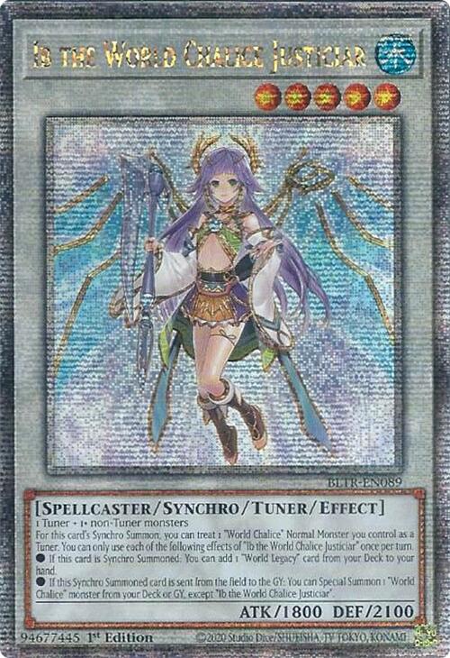 Ib the World Chalice Justiciar (Quarter Century Secret Rare) [BLTR-EN089] Quarter Century Secret Rare | Deep Dive Games St. Marys