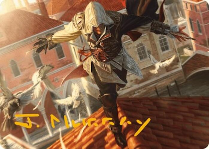 Ezio, Blade of Vengeance Art Card (Gold-Stamped Signature) [Assassin's Creed Art Series] | Deep Dive Games St. Marys