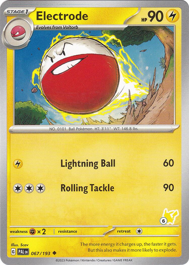 Electrode (067/193) (Pikachu Stamp #6) [Battle Academy 2024] | Deep Dive Games St. Marys