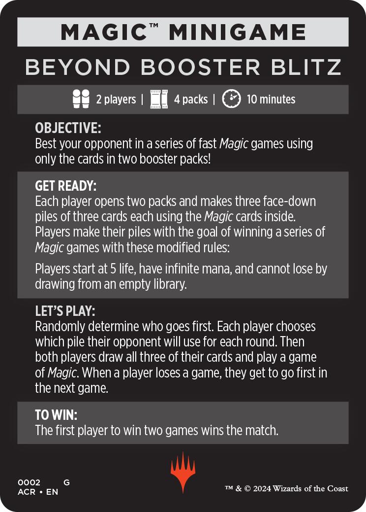 Beyond Booster Blitz (Magic Minigame) [Assassin's Creed Minigame] | Deep Dive Games St. Marys