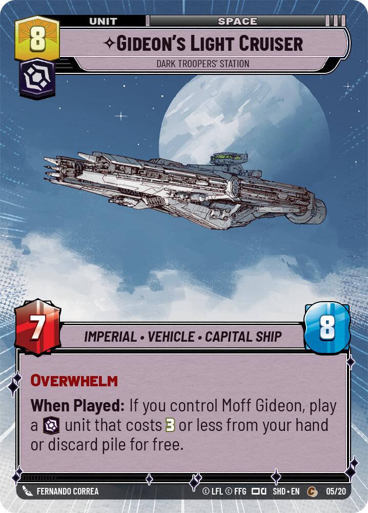 Gideon's Light Cruiser - Dark Troopers' Station (Hyperspace) (05/20) [Shadows of the Galaxy: Weekly Play] | Deep Dive Games St. Marys