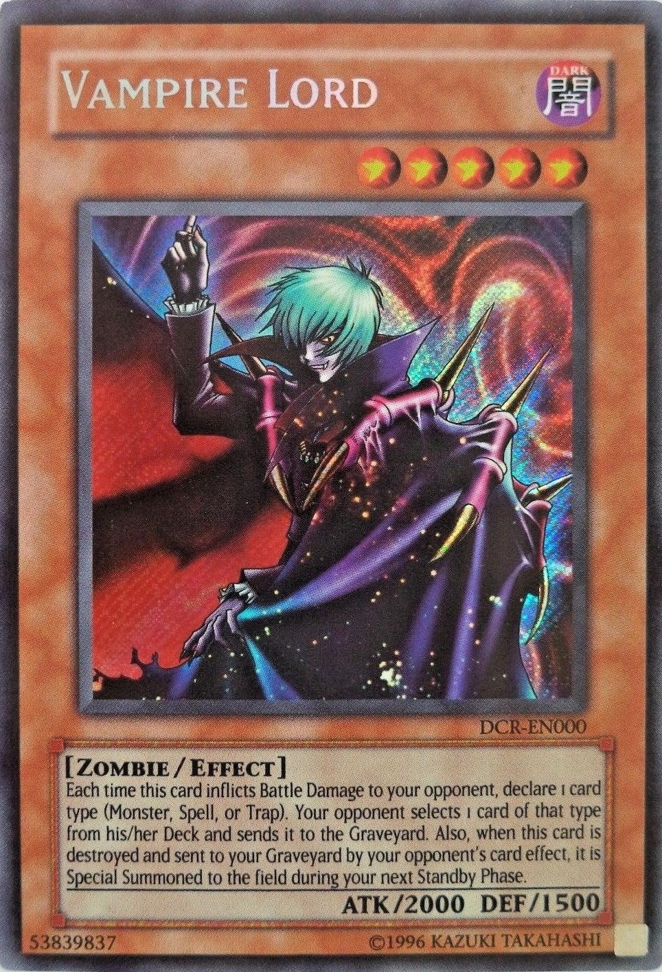 Vampire Lord [DCR-EN000] Secret Rare | Deep Dive Games St. Marys