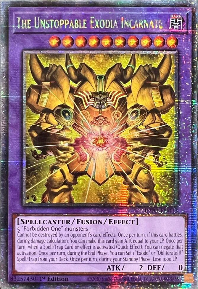 The Unstoppable Exodia Incarnate (Quarter Century Secret Rare) [INFO-EN033] Quarter Century Secret Rare | Deep Dive Games St. Marys