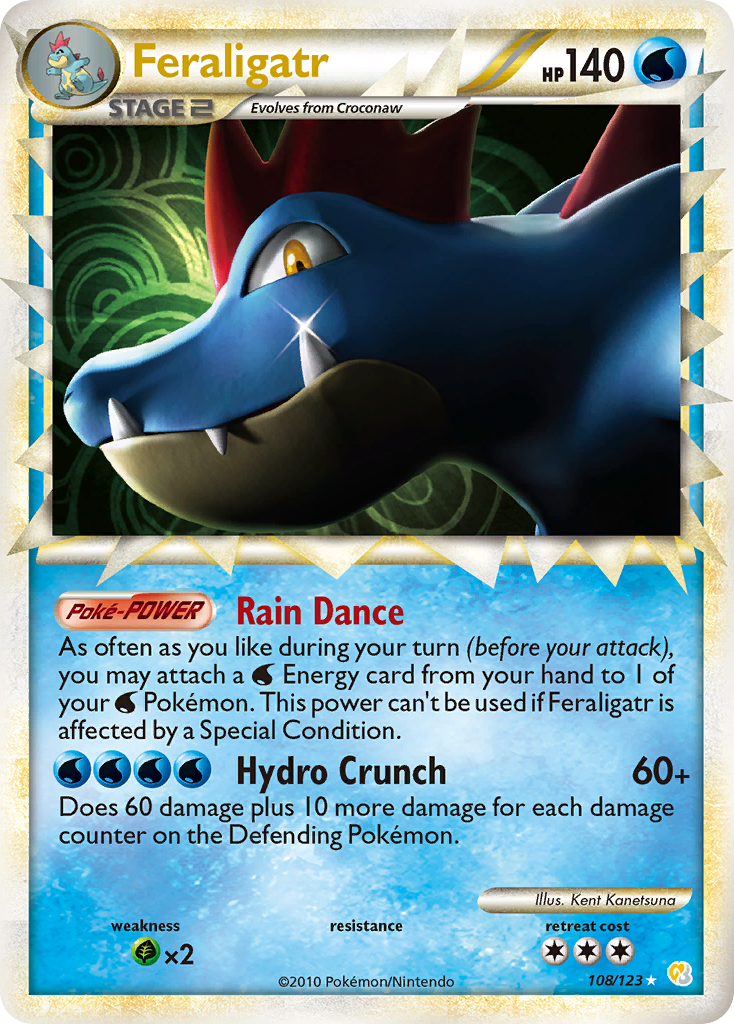 Feraligatr (108/123) [HeartGold & SoulSilver: Base Set] | Deep Dive Games St. Marys