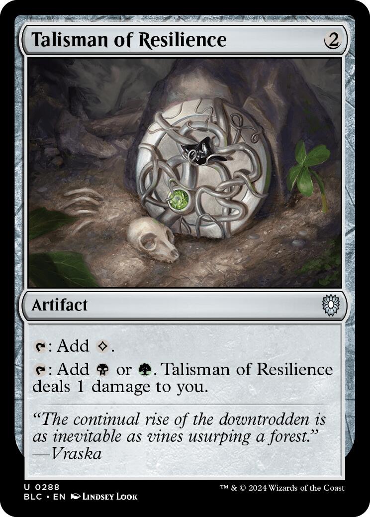 Talisman of Resilience [Bloomburrow Commander] | Deep Dive Games St. Marys