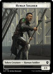 Human Soldier // Wolf (035) Double-Sided Token [Bloomburrow Commander Tokens] | Deep Dive Games St. Marys