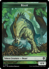 Cat // Beast (025) Double-Sided Token [Bloomburrow Commander Tokens] | Deep Dive Games St. Marys