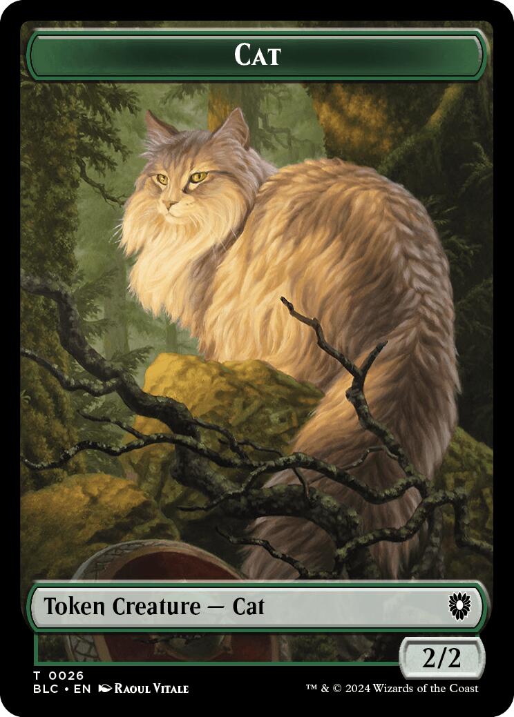 Cat // Beast (025) Double-Sided Token [Bloomburrow Commander Tokens] | Deep Dive Games St. Marys