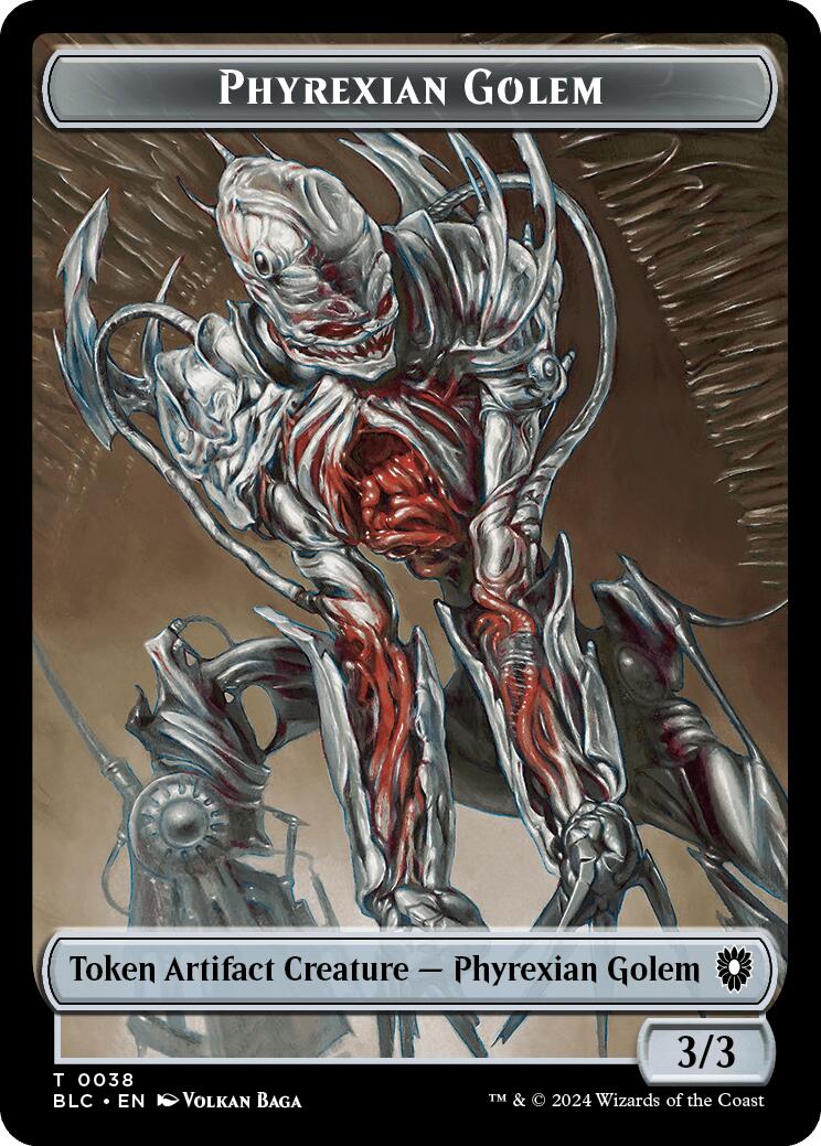 Phyrexian Golem // Faerie Double-Sided Token [Bloomburrow Commander Tokens] | Deep Dive Games St. Marys