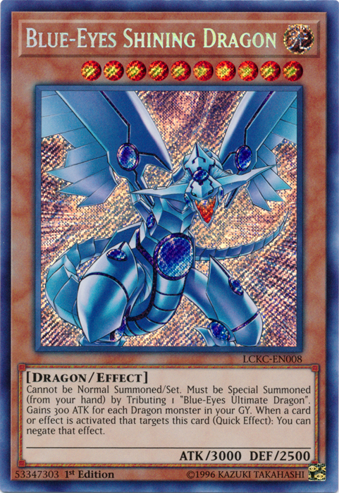 Blue-Eyes Shining Dragon [LCKC-EN008] Secret Rare | Deep Dive Games St. Marys