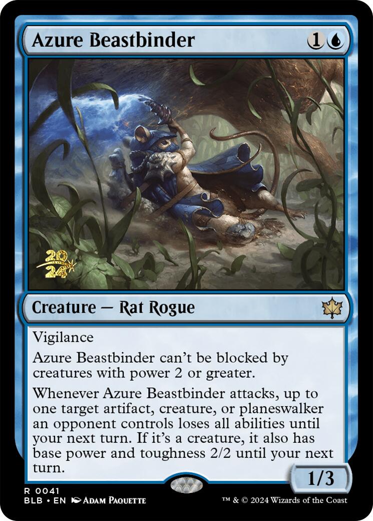 Azure Beastbinder [Bloomburrow Prerelease Promos] | Deep Dive Games St. Marys