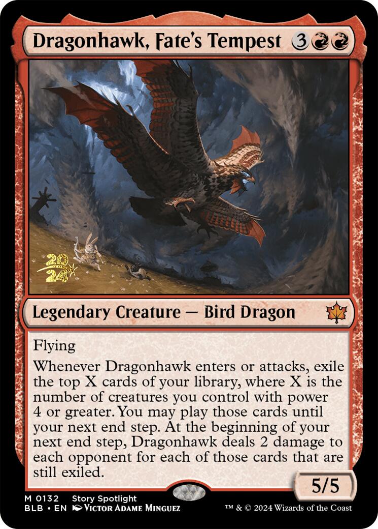 Dragonhawk, Fate's Tempest [Bloomburrow Prerelease Promos] | Deep Dive Games St. Marys