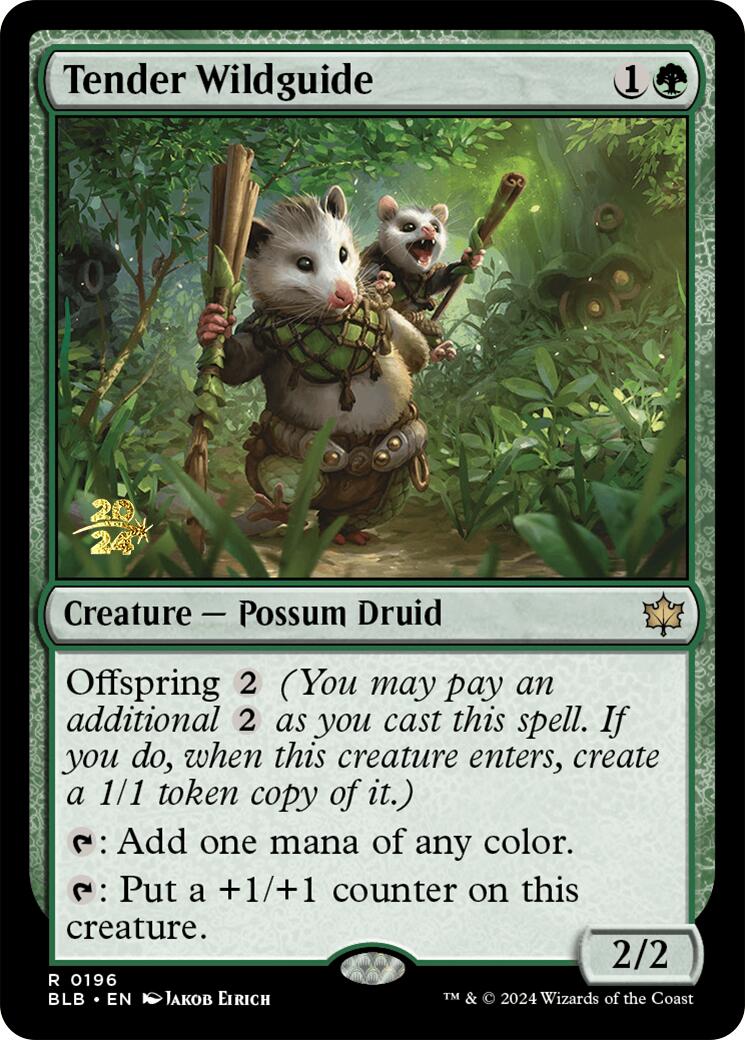 Tender Wildguide [Bloomburrow Prerelease Promos] | Deep Dive Games St. Marys