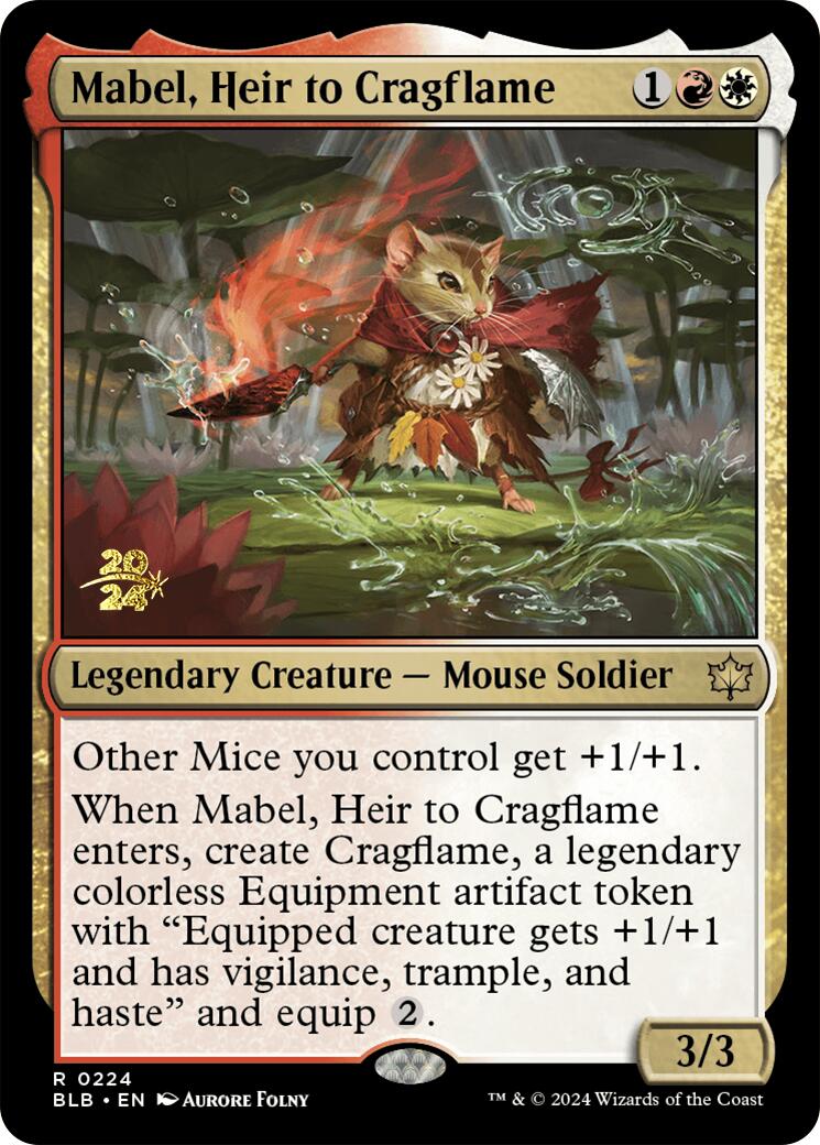 Mabel, Heir to Cragflame [Bloomburrow Prerelease Promos] | Deep Dive Games St. Marys