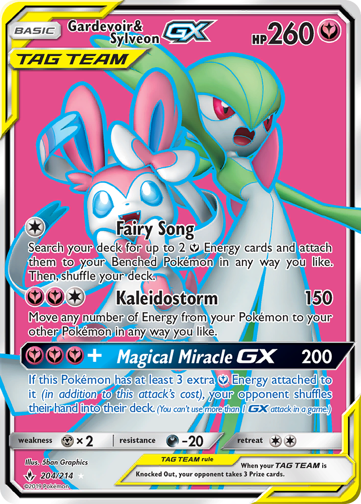 Gardevoir & Sylveon GX (204/214) [Sun & Moon: Unbroken Bonds] | Deep Dive Games St. Marys