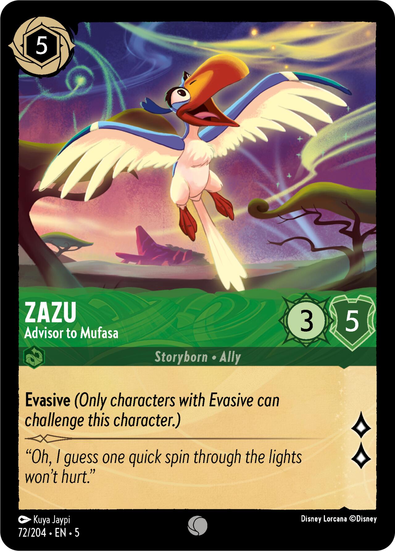 Zazu - Advisor to Mufasa (72/204) [Shimmering Skies] | Deep Dive Games St. Marys