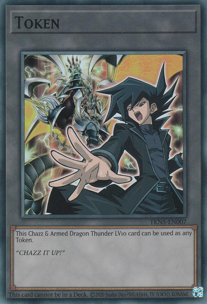 Token: Chazz & Armed Dragon Thunder LV10 [TKN5-EN007] Super Rare | Deep Dive Games St. Marys