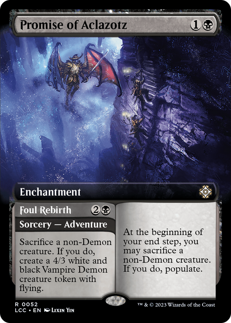 Promise of Aclazotz // Foul Rebirth (Extended Art) [The Lost Caverns of Ixalan Commander] | Deep Dive Games St. Marys
