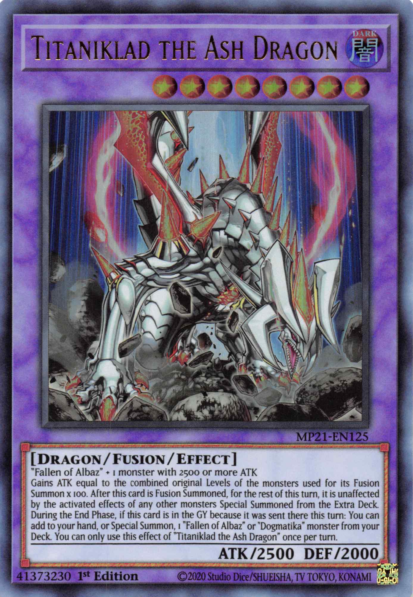 Titaniklad the Ash Dragon [MP21-EN125] Ultra Rare | Deep Dive Games St. Marys