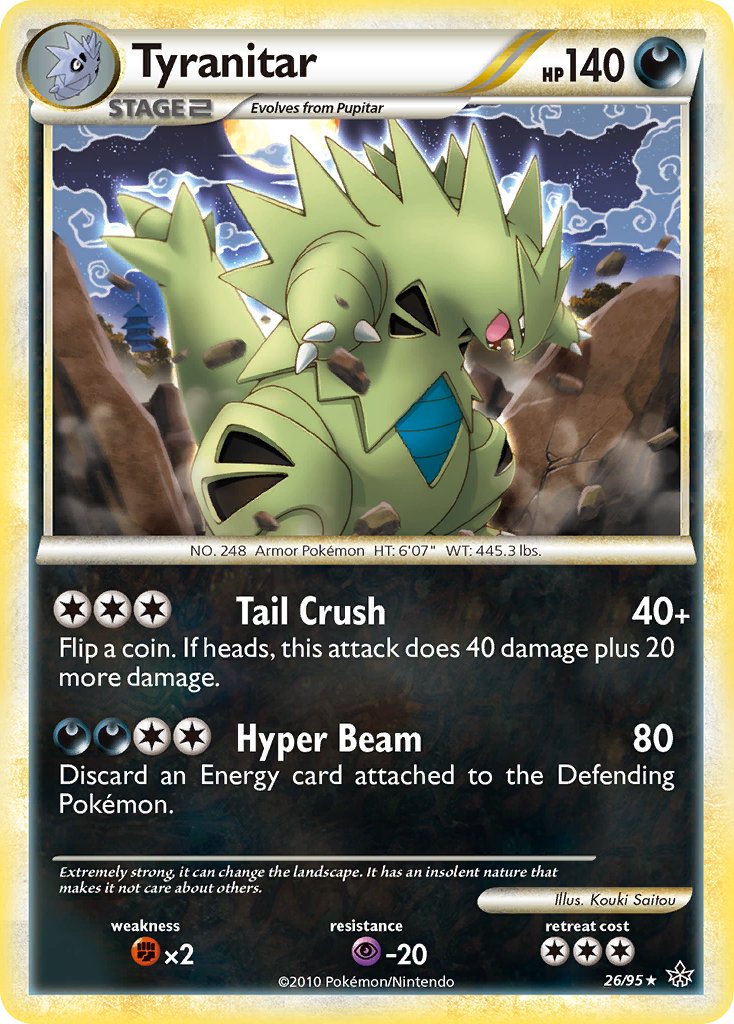 Tyranitar (26/95) (Theme Deck Exclusive) [HeartGold & SoulSilver: Unleashed] | Deep Dive Games St. Marys